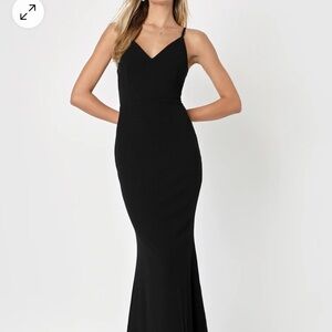 Lulus Black mermaid- moments of bliss backless mermaid dress